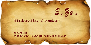 Siskovits Zsombor névjegykártya